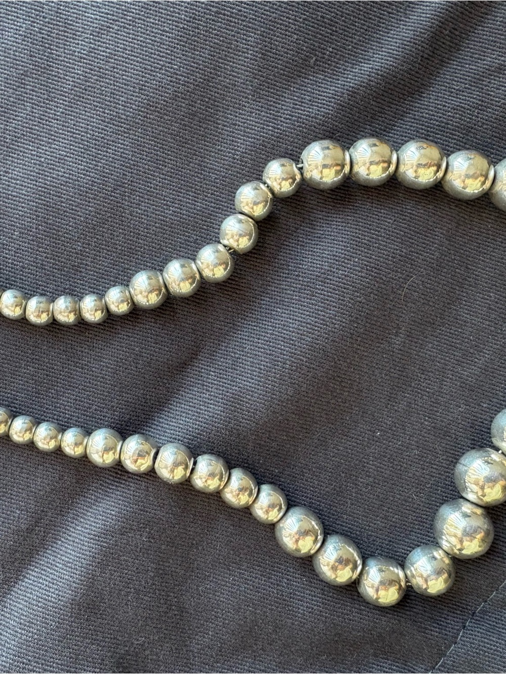 Sterling Silver Beaded Necklace - Silver - Picture 2 of 3